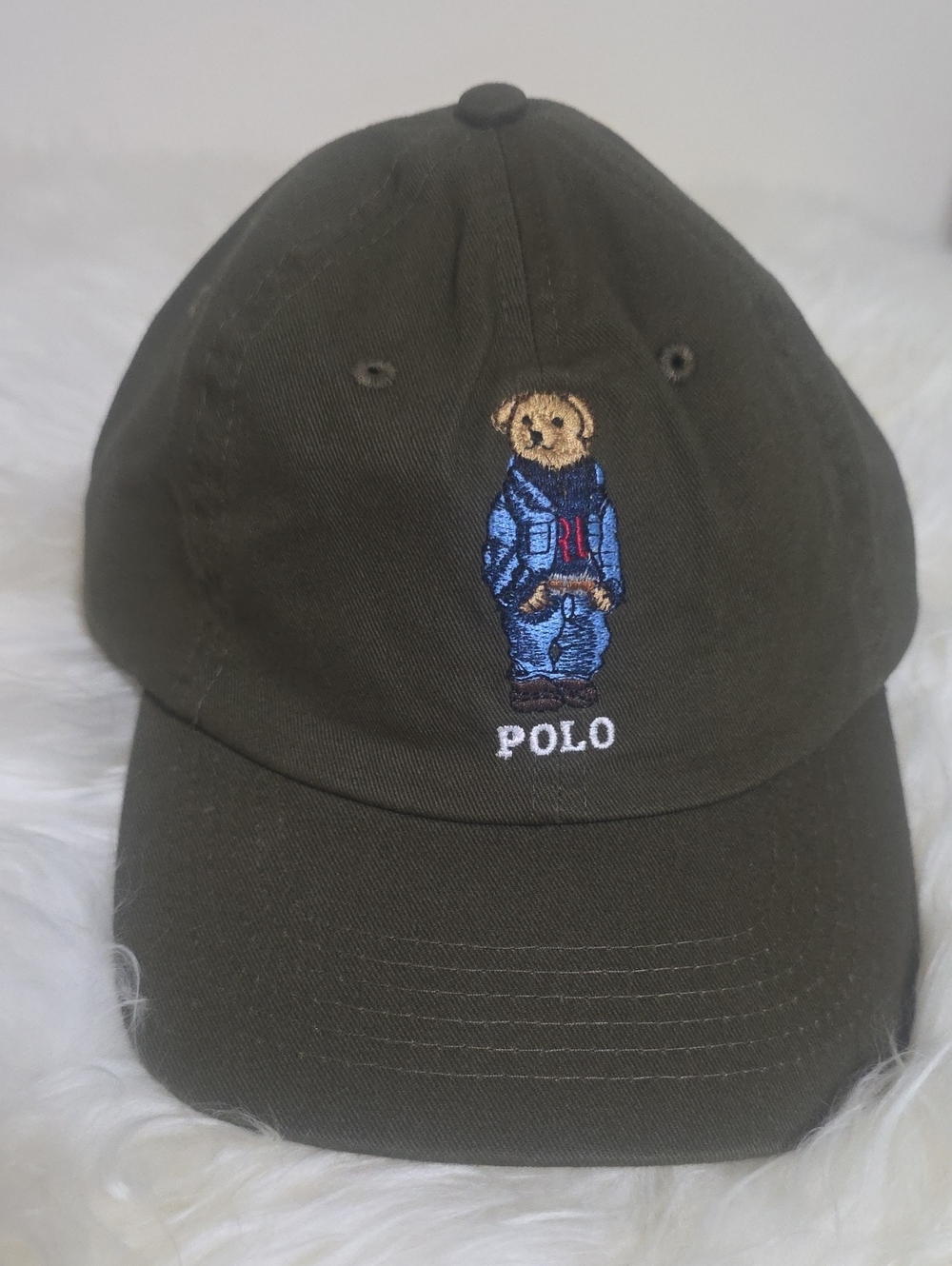 Polo by Ralph Lauren Olive Green Polo Bear Cap